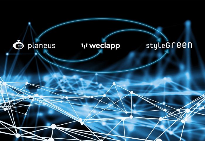 Abstract image with connected lines: weclapp as an interface between planeus and styleGreen